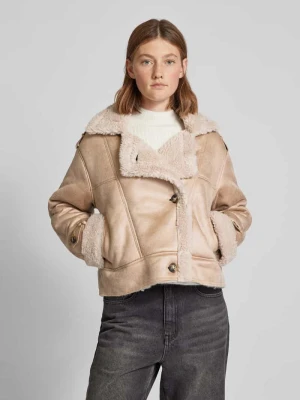Kurtka z imitacji skóry z listwą guzikową model ‘YLVA’ Only