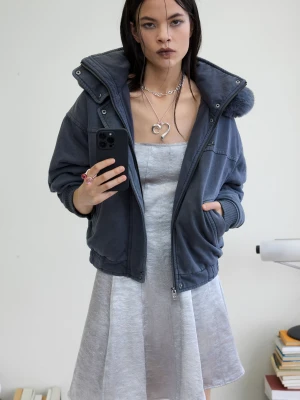 Kurtka z kapturem i futrem Desigual