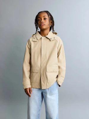Zdjęcie produktu Parka z kapturem i kieszeniami beżowy - Dzieci - - MANGO KIDS
