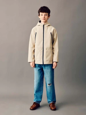 Parka z kapturem i kieszeniami lodowy szary - Dzieci - lata - MANGO KIDS