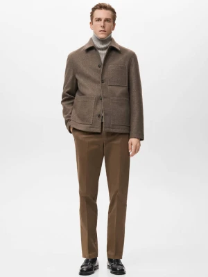 Kurtka z kieszeniami średni brązowy - Mężczyzna - - MANGO MAN