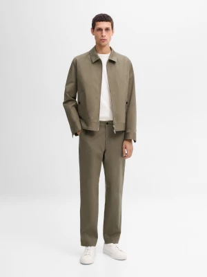 Kurtka Z Kieszeniami Z Mieszanki Bawełny − Studio - Średni Khaki - - Massimo Dutti - Mężczyzna