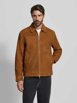 Kurtka z koziej skóry welurowej z zamkiem błyskawicznym dwustronnym Les Deux