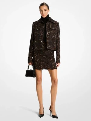 Kurtka z kwiecistej sznurkowej koronki MICHAEL KORS COLLECTION