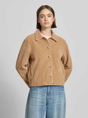 Kurtka z materiał skóropodobny z kołnierzyk typu kent model 'Trine' Gina Tricot