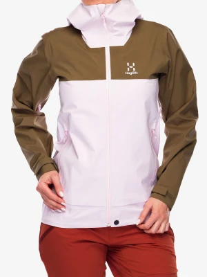 Kurtka z membraną damska Haglofs Front Proof Jacket - fresh pink/teak brown