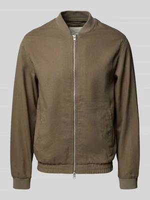 Kurtka z mieszanki bawełny i lnu z zamkiem błyskawicznym dwustronnym Jack & Jones Premium