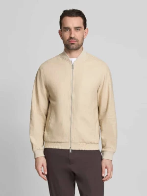 Kurtka z mieszanki bawełny i lnu z zamkiem błyskawicznym dwustronnym Jack & Jones Premium