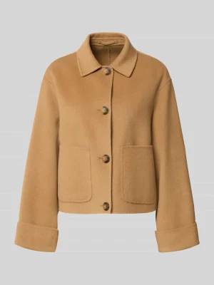 Kurtka z mieszanki wełny lana, krój regular fit, model 'Tempio' Marella Camel