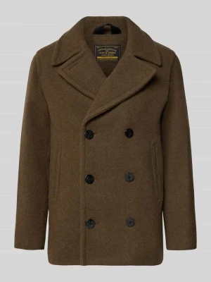 Kurtka z mieszanki wełny z kołnierzem z połami Jack&Jones Khaki