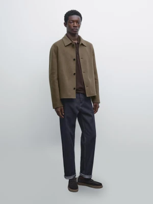 Kurtka Z Mieszanki Wełny - Zielony - - Massimo Dutti - Mężczyzna