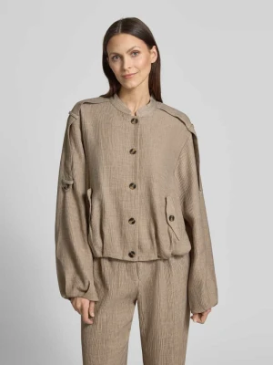 Kurtka z mieszanki wiskozy ze stójką model 'RINA' YAS