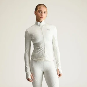 Kurtka z nadrukiem adidas by Stella McCartney Training Midlayer beżowy