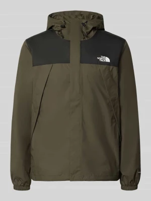 Kurtka z nadrukiem z logo model 'ANTORA' The North Face Oliwkowy
