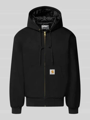 Kurtka z naszywką z logo i kieszenią kangurka Carhartt WIP Czarny
