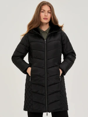 Kurtka z ocieplanym kapturem czarna Moodo