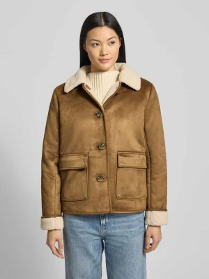 Kurtka z podszewką z futerka i kieszeniami z patką Lauren Ralph Lauren Camel