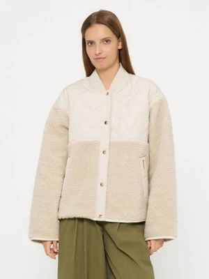 Kurtka z polaru Barbour srebrny