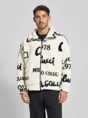 Kurtka z polaru o kroju oversized z zamkiem błyskawicznym carlo colucci