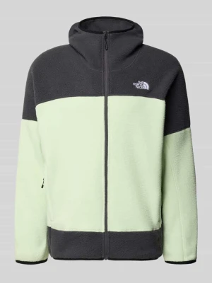 Kurtka z polaru z kapturem i wyhaftowanym logo The North Face Czarny