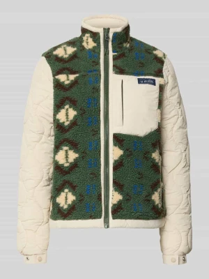 Kurtka z polaru z pikowaniem i detalem z logo Superdry Beżowy