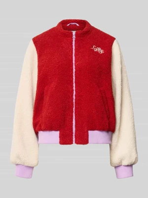Kurtka z polaru z wyhaftowanym logo model 'Lua' Lollys Laundry Czerwony