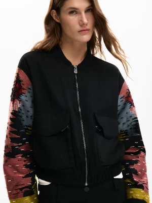 Kurtka z rękawami patch Desigual czarny