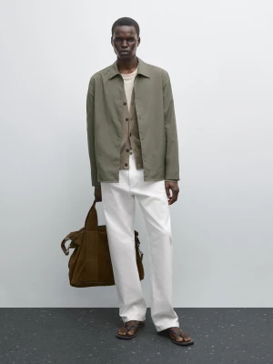 Kurtka Z Tkaniny Technicznej O Kroju Regular Fit - Szary - - Massimo Dutti - Mężczyzna