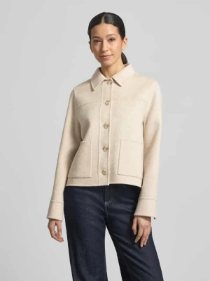 Kurtka z wełny z merynosów z naszywanymi kieszeniami milano italy