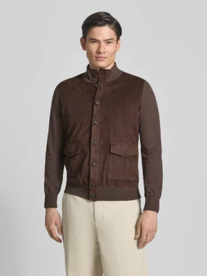 Kurtka z weluru ze stójką i listwą guzikową GRAN SASSO