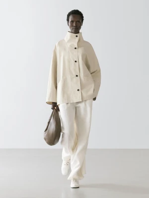 Kurtka Z Wysokim Kołnierzem - Surowy - - Massimo Dutti - Kobieta
