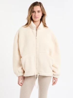 Bluza polaire oversize z wysokim dekoltem ze sznurkiem Etam