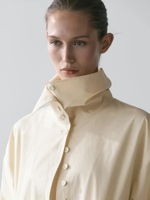 Kurtka Ze 100% Bawełny Z Ozdobnymi Guzikami - Surowy - - Massimo Dutti - Kobieta