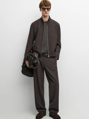 Kurtka Ze 100% Wełny Typu Cold Wool Total Look - Brązowy - Massimo Dutti - Male