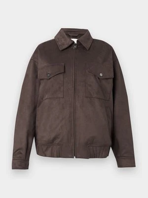 Kurtka ze skóry ekologicznej Abercrombie & Fitch brązowy