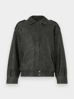 Kurtka ze skóry ekologicznej Abercrombie & Fitch czarny