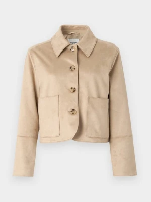 Kurtka ze skóry ekologicznej Abercrombie & Fitch beżowy