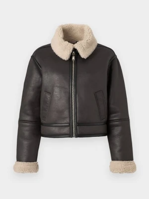 Kurtka ze skóry ekologicznej Abercrombie & Fitch brązowy