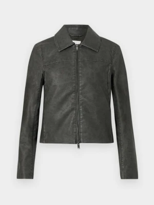 Kurtka ze skóry ekologicznej Abercrombie & Fitch czarny