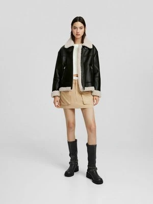 Kurtka ze skóry ekologicznej Bershka
