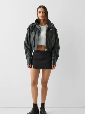 Kurtka ze skóry ekologicznej Bershka