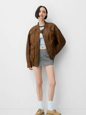 Kurtka ze skóry ekologicznej Bershka