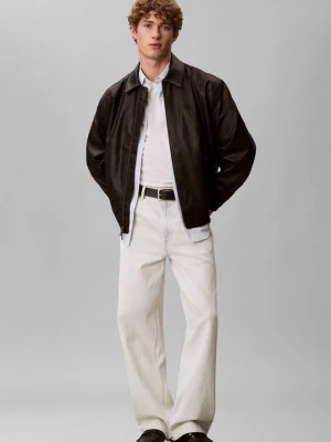Kurtka ze skóry ekologicznej Calvin Klein Jeans czarny