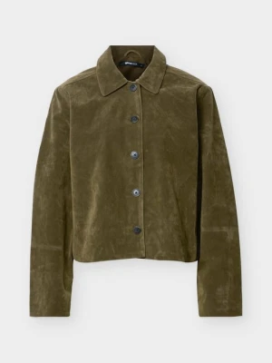 Kurtka ze skóry ekologicznej Gina Tricot khaki