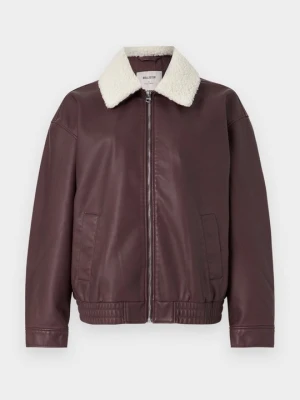 Kurtka ze skóry ekologicznej Hollister Co. czerwony