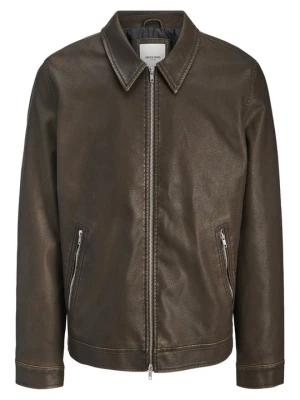 Kurtka ze skóry ekologicznej Jack&Jones brązowy