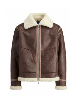 Kurtka ze skóry ekologicznej Jack&Jones brązowy