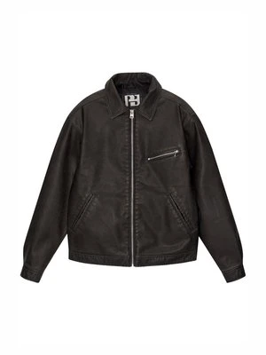 Kurtka ze skóry ekologicznej PULL&BEAR czarny