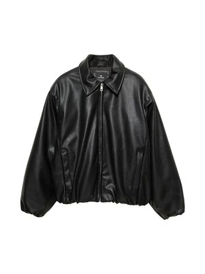 Kurtka ze skóry ekologicznej PULL&BEAR czarny