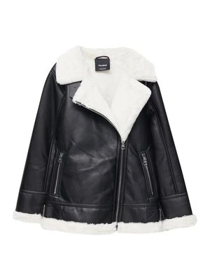 Kurtka ze skóry ekologicznej PULL&BEAR czarny